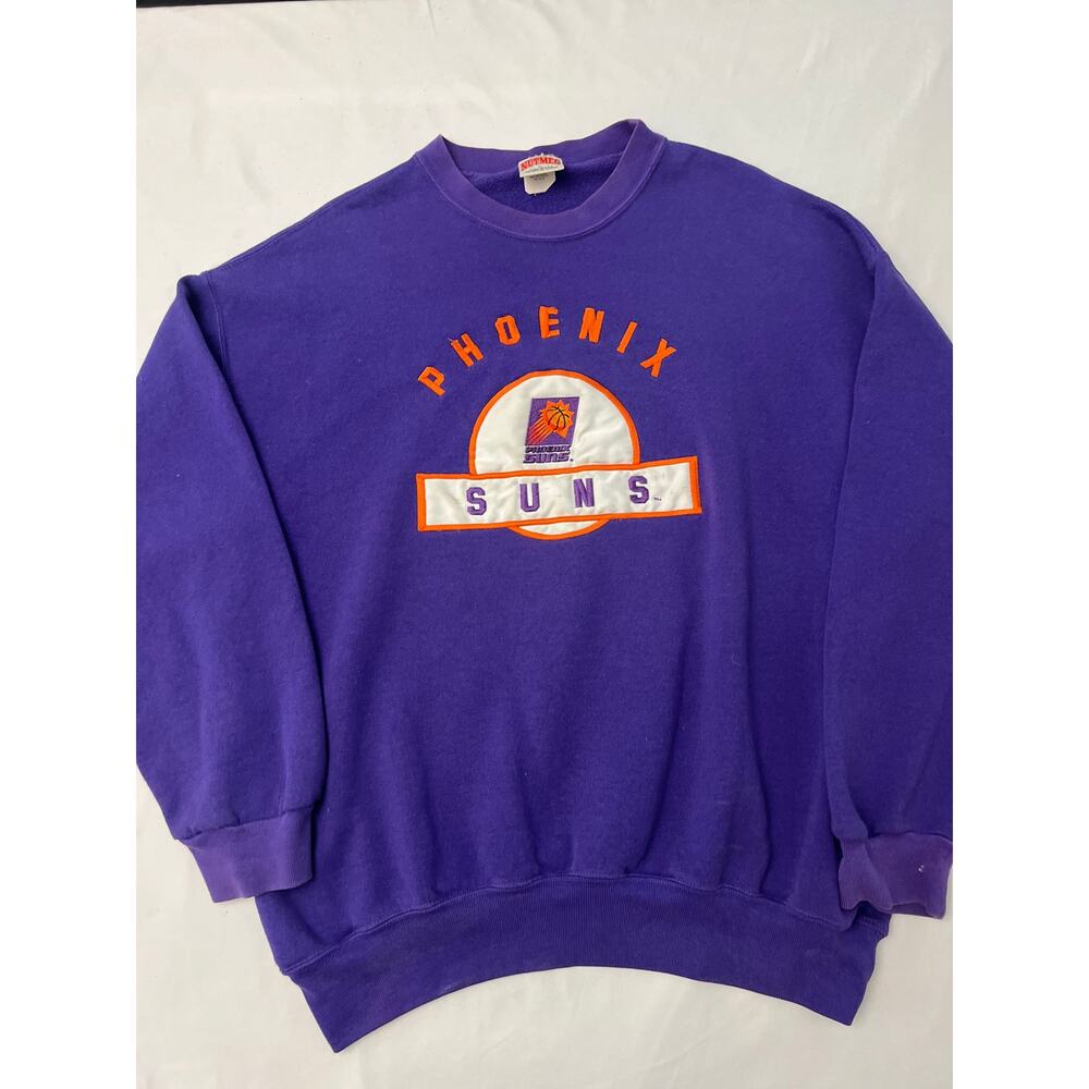 90s Phoenix Suns Vintage Sweatshirt | Purple Crewneck NBA Logo Pullover